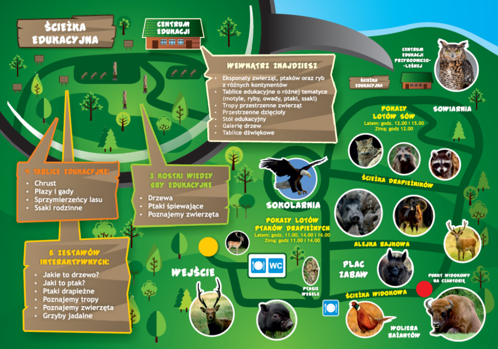 Mapa Leśnego Parku Niespodzianek w Ustroniu